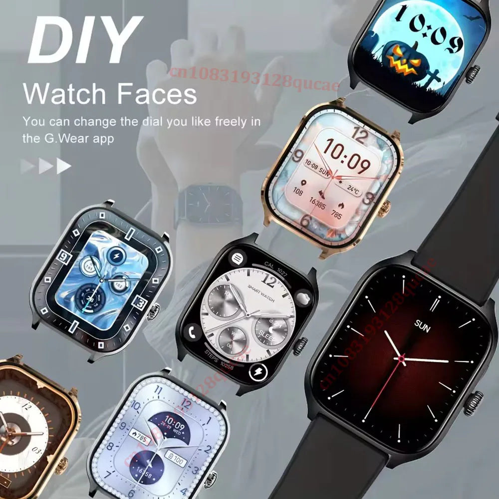 2025 Bluetooth Smart Watch | HD Touchscreen | Heart Rate, SpO₂ & Sleep Monitor | IP68 Waterproof | Android & iPhone