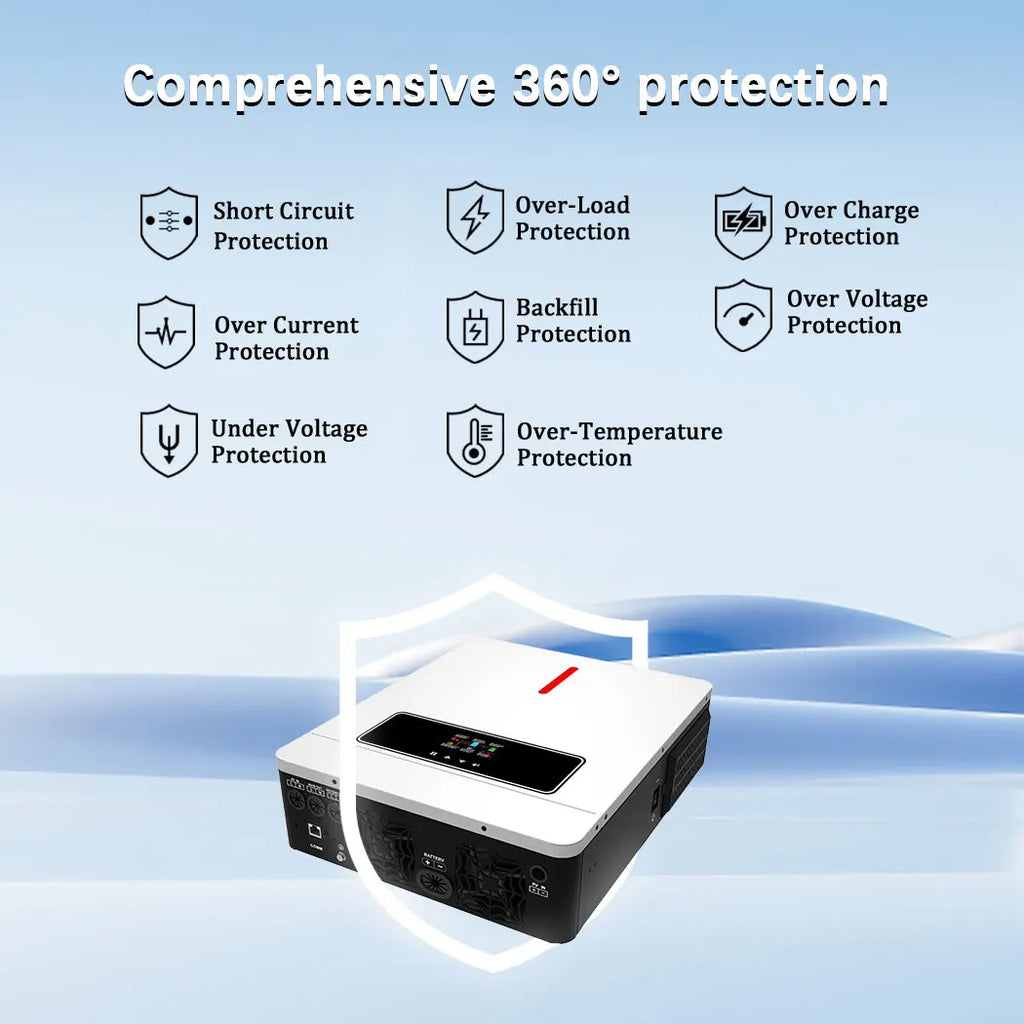 Hybrid Solar Inverter 6.2KW 48V MPPT Pure Sine Wave Off-Grid & On-Grid Charger | 220V-240V
