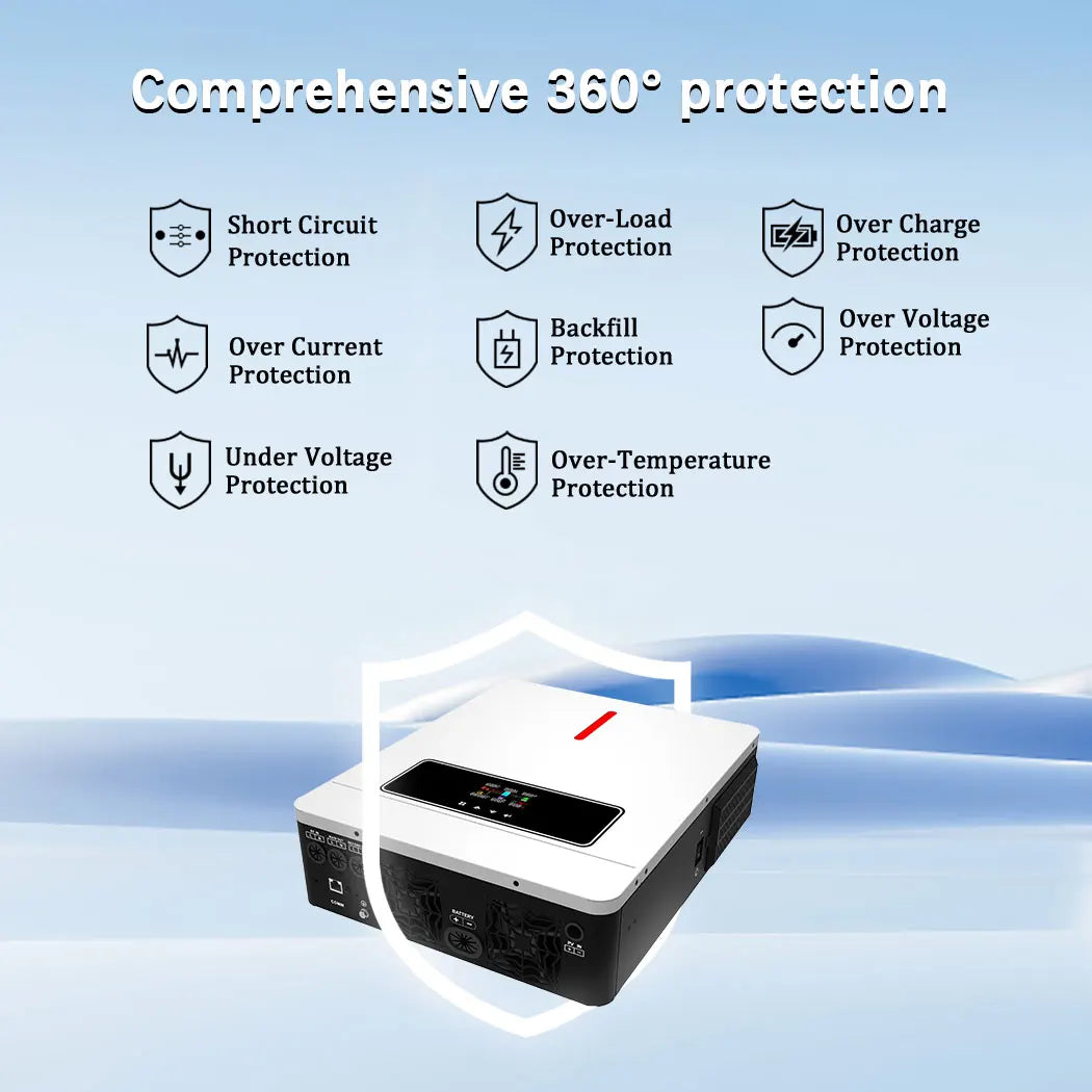 Hybrid Solar Inverter 6.2KW 48V MPPT Pure Sine Wave Off-Grid & On-Grid Charger | 220V-240V