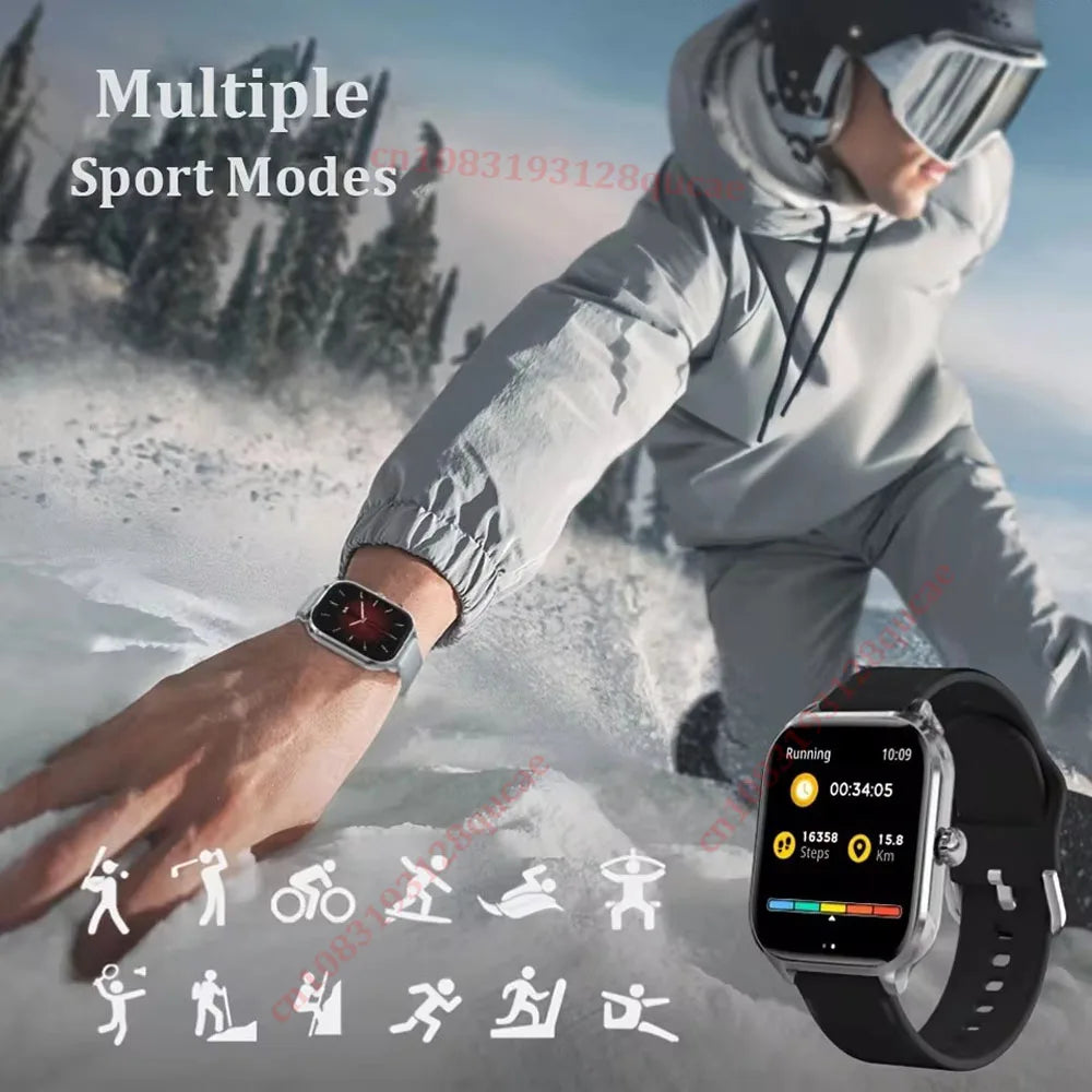 2025 Bluetooth Smart Watch | HD Touchscreen | Heart Rate, SpO₂ & Sleep Monitor | IP68 Waterproof | Android & iPhone