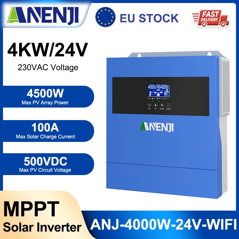 ANENJI 11KW Hybrid Solar Inverter 48V Pure Sine Wave MPPT 160A WiFi | Off-Grid & On-Grid 220-240V