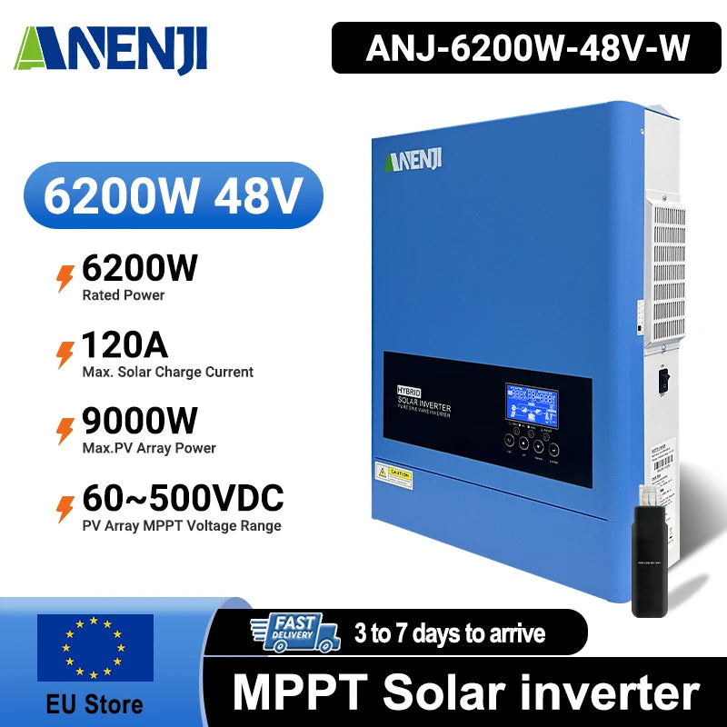 ANENJI 11KW Hybrid Solar Inverter 48V Pure Sine Wave MPPT 160A WiFi | Off-Grid & On-Grid 220-240V