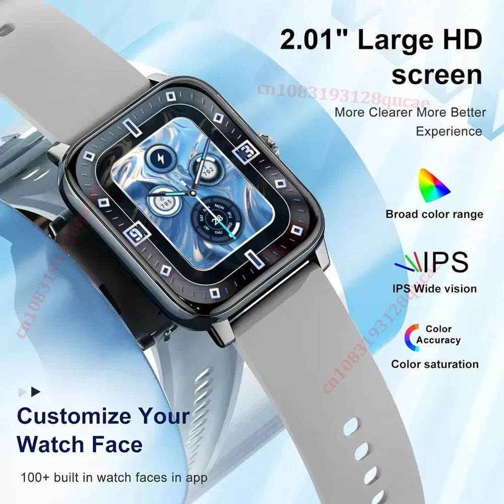 2025 Bluetooth Smart Watch | HD Touchscreen | Heart Rate, SpO₂ & Sleep Monitor | IP68 Waterproof | Android & iPhone